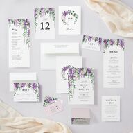 Romantic Wisteria Place Cards Purple Petal Signature