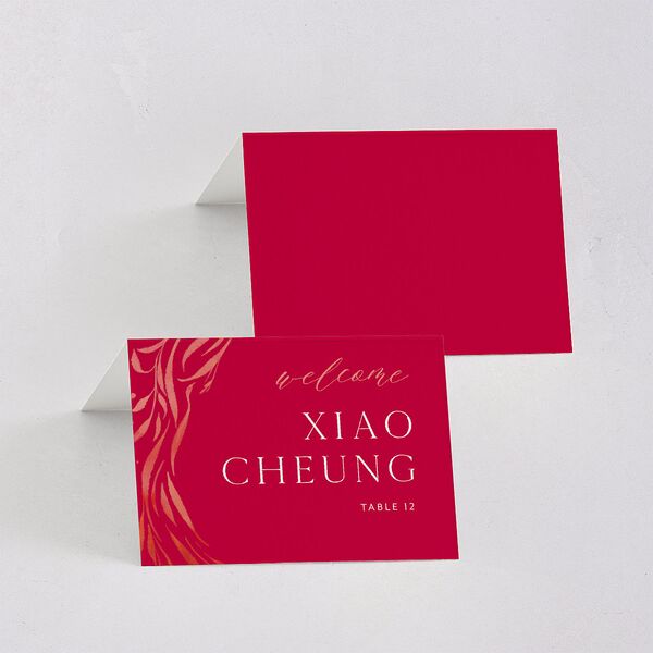 Chinese Phoenix Fenghuang Place Cards Crimson Signature