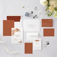 Bohemian Arch Foil Wedding Invitations Gold Rust Signature Blank No Standard