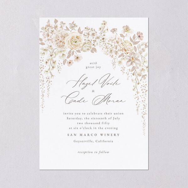 Luxury Floral Archway Wedding Invitations Dijon Signature Blank No Standard