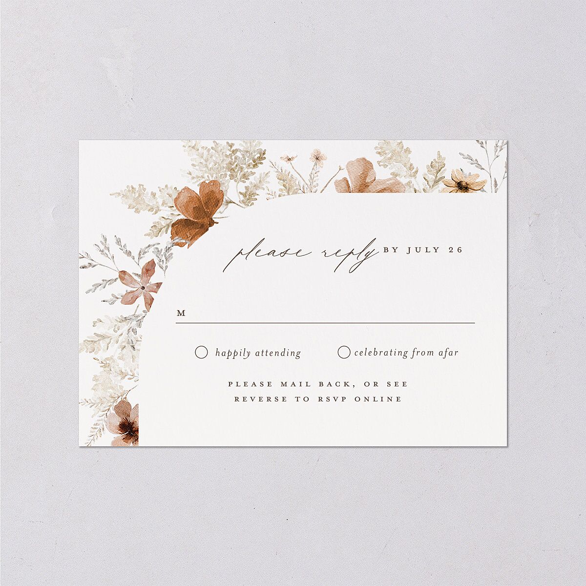 Bohemian Garden Wedding Response Cards Cream Signature Standard