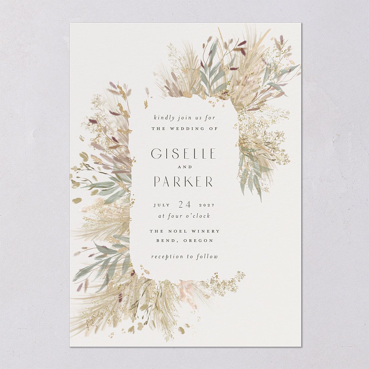 Ethereal Pampas Wedding Invitations — view 6