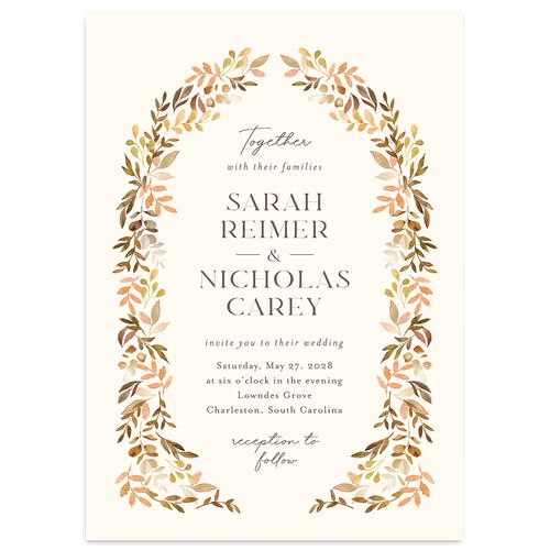 Greenery Altar Wedding Invitations Driftwood Signature Blank No Standard