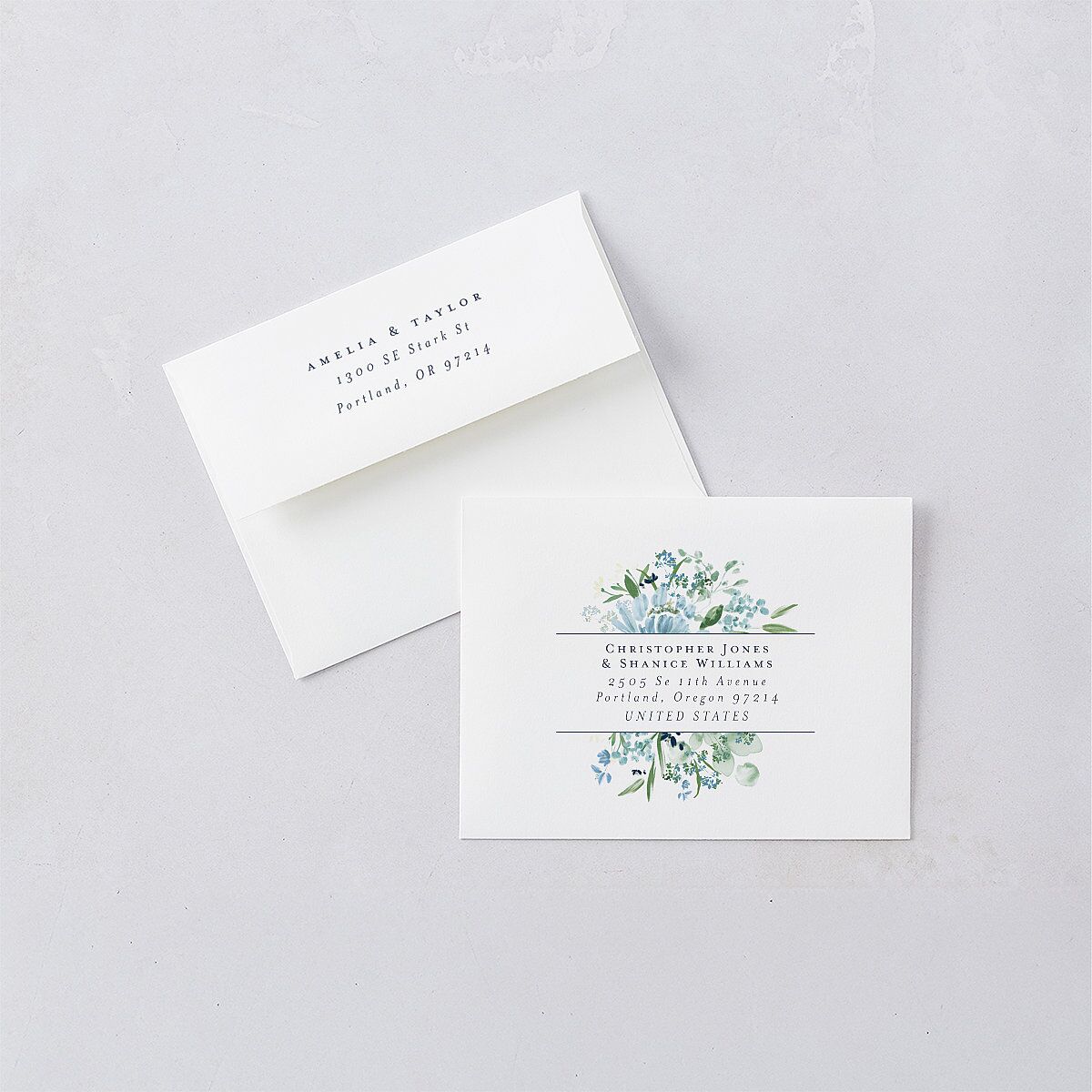 In Bloom Thank You Cards Moody Blue