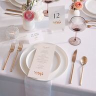 Leafy Rustic Monogram Place Cards Raw Sienna Signature