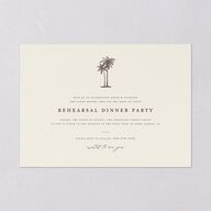 Palm Tree Icon Rehearsal Dinner Invitations Champagne Signature Blank Standard