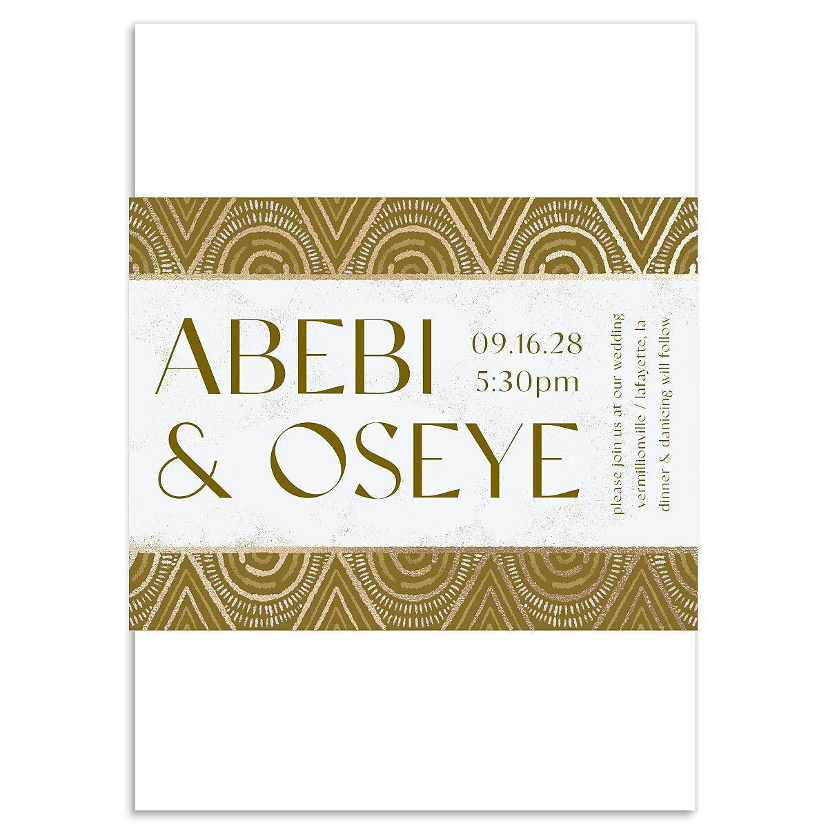 Gilded Sahara Pattern Wedding Invitations
