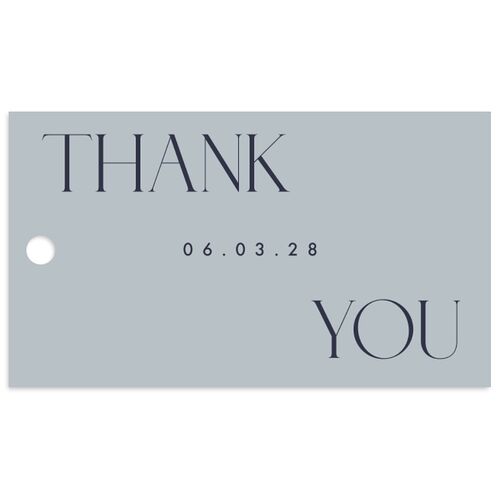 Modern Initials Favor Gift Tags Dusty Blue Signature