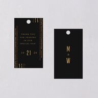 Classic Cascade Favor Gift Tags Charcoal Signature