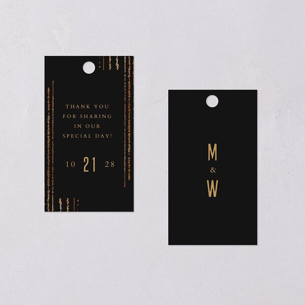 Classic Cascade Favor Gift Tags Charcoal Signature