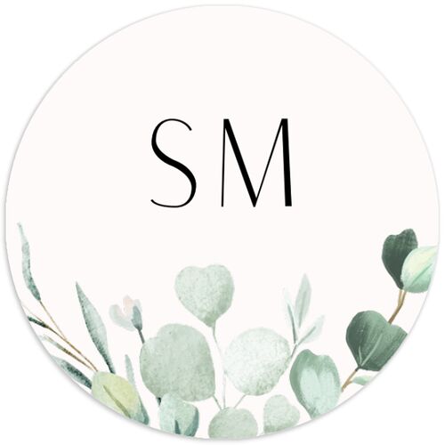 Timeless Floral Hoop Wedding Stickers Pure White Circle