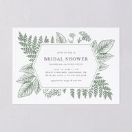Botanical Frame Bridal Shower Invitations Hunter Green Signature Blank Standard