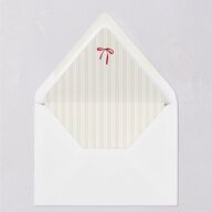 Our Greatest Gift Minimalist Bow Baby Announcement Euro Envelope Liners Cream Luxe
