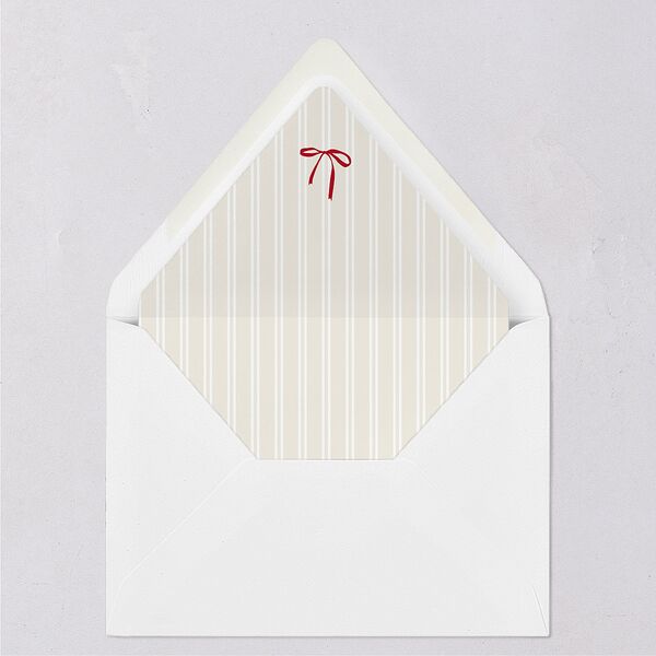 Our Greatest Gift Minimalist Bow Baby Announcement Euro Envelope Liners Cream Luxe