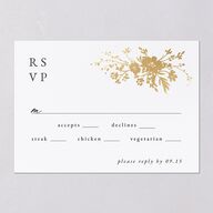 Gilded Wildflower Wedding Response Cards Gold Pure White Signature