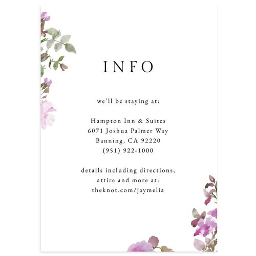 Minimal Floral Wedding Enclosure Cards Amethyst Signature Standard
