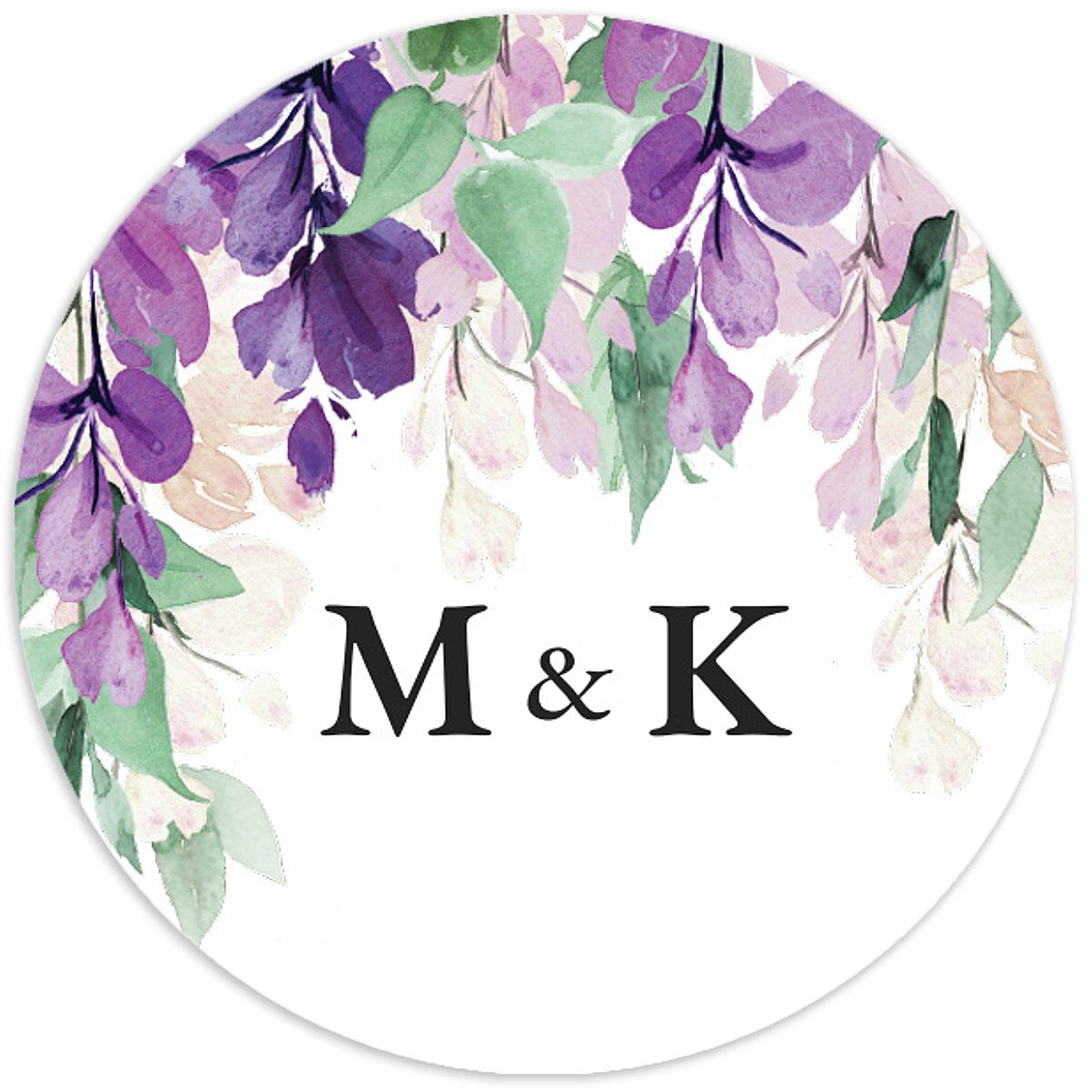 Romantic Wisteria Wedding Stickers