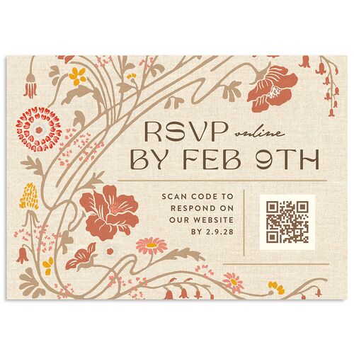Wildflower Nouveau Wedding Response Cards Mocha Signature Standard
