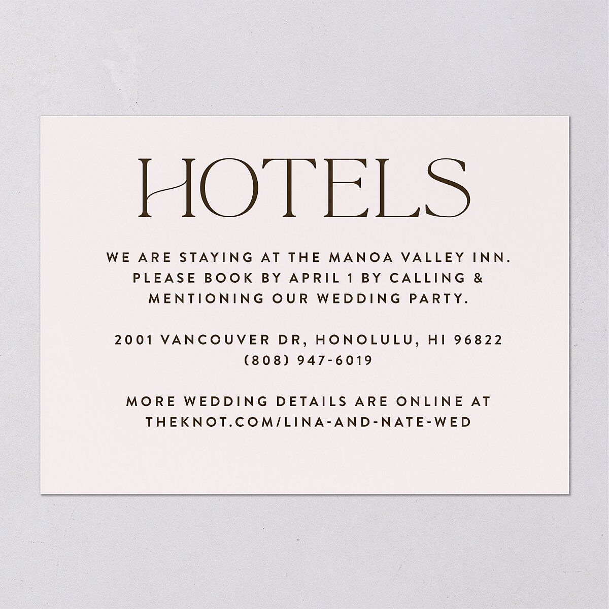 Tropical Oval Wedding Enclosure Cards — view 3
