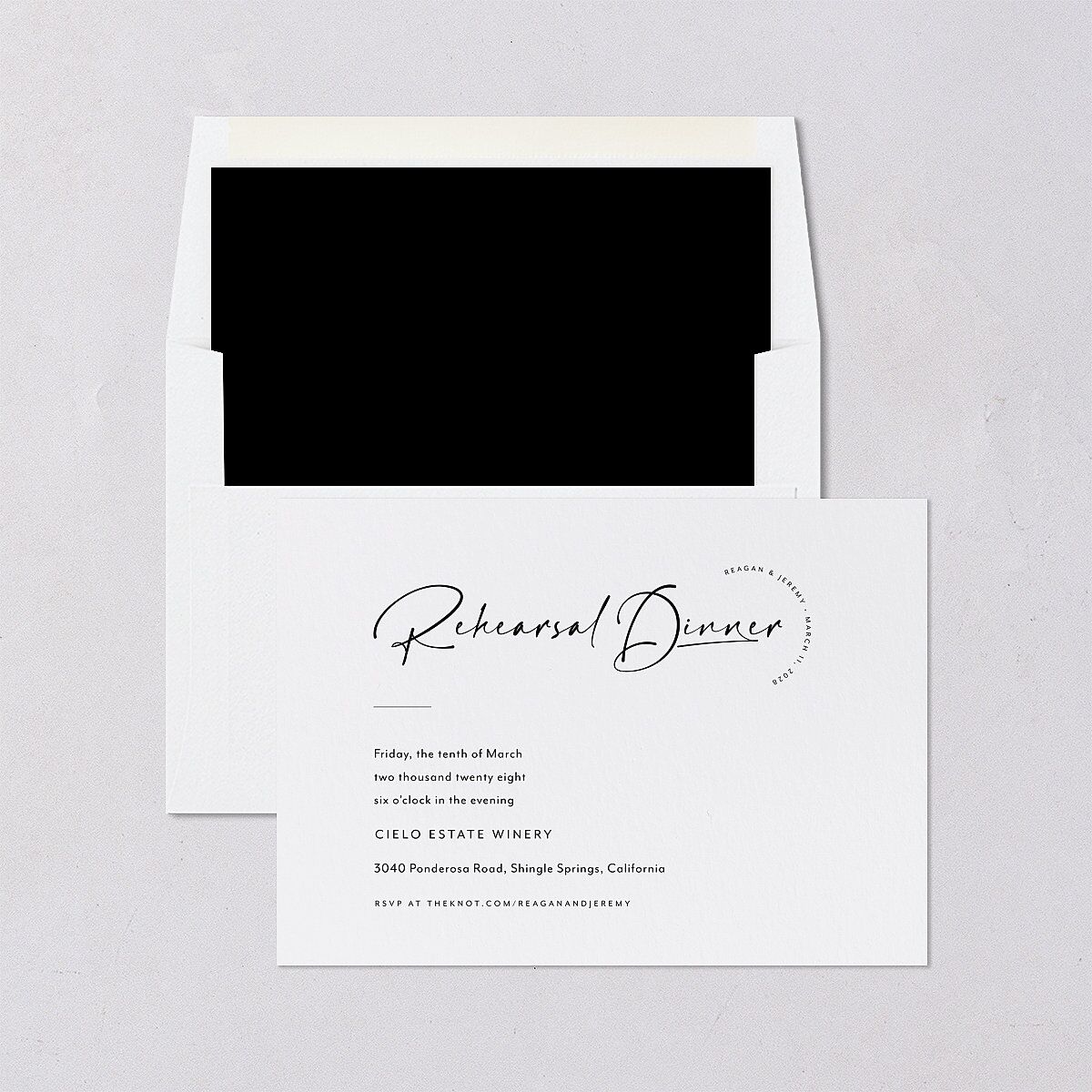 Modern Arc Rehearsal Dinner Invitations — view 4