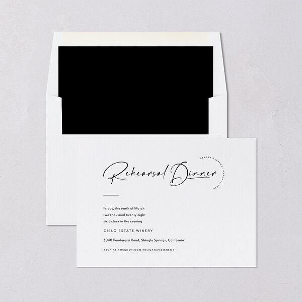 Modern Arc Rehearsal Dinner Invitations Pure White Signature Blank