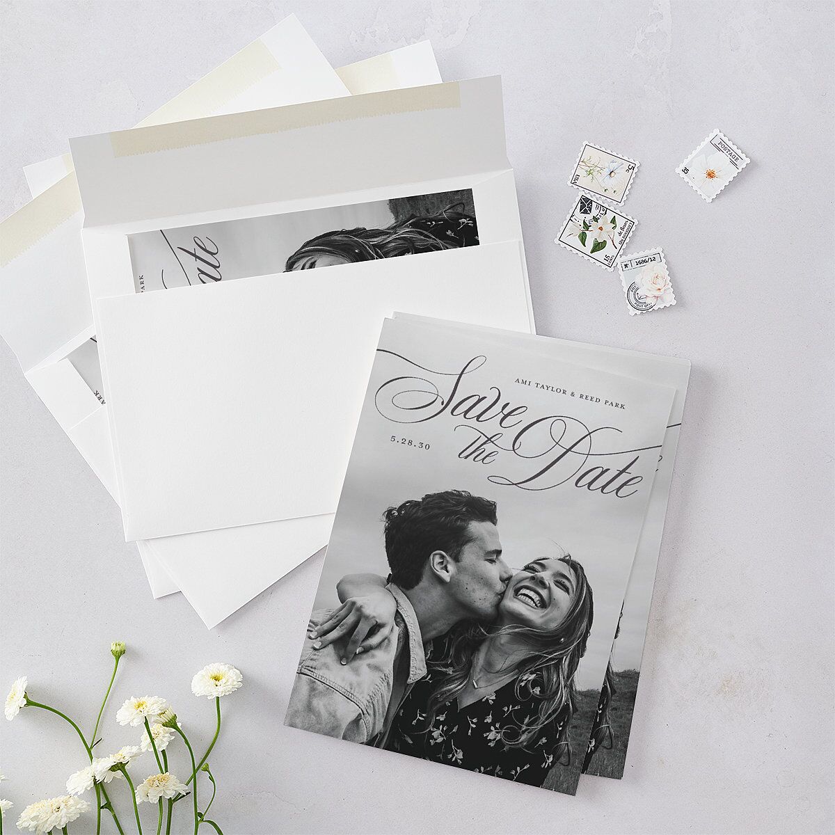Grand Calligraphy Save the Date Cards — view 5