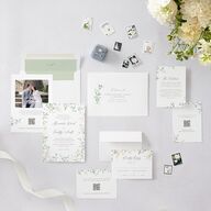 Elegant Greenery Watercolor Foil Wedding Invitations Gold Champagne Signature Blank No Standard