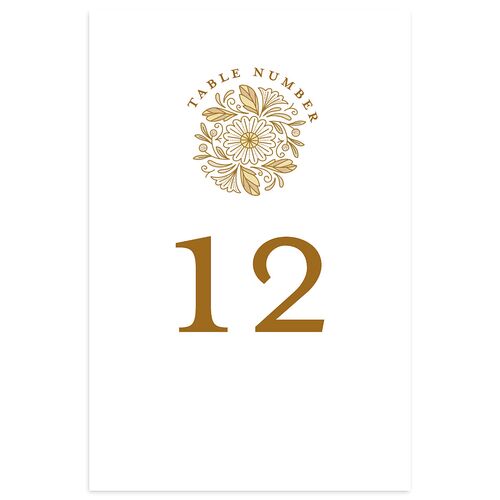Intricate Vintage Table Numbers Champagne Signature