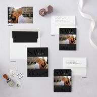 Modern Vow Save the Date Petite Cards Charcoal Signature smooth Blank No Standard