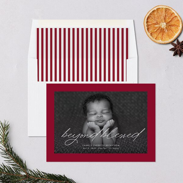 Beyond Blessed Holiday Cards Garnet Signature Blank Standard Landscape