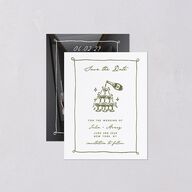 Hand Drawn Cake Save the Date Petite Cards Dark Camo Signature smooth Blank No Standard