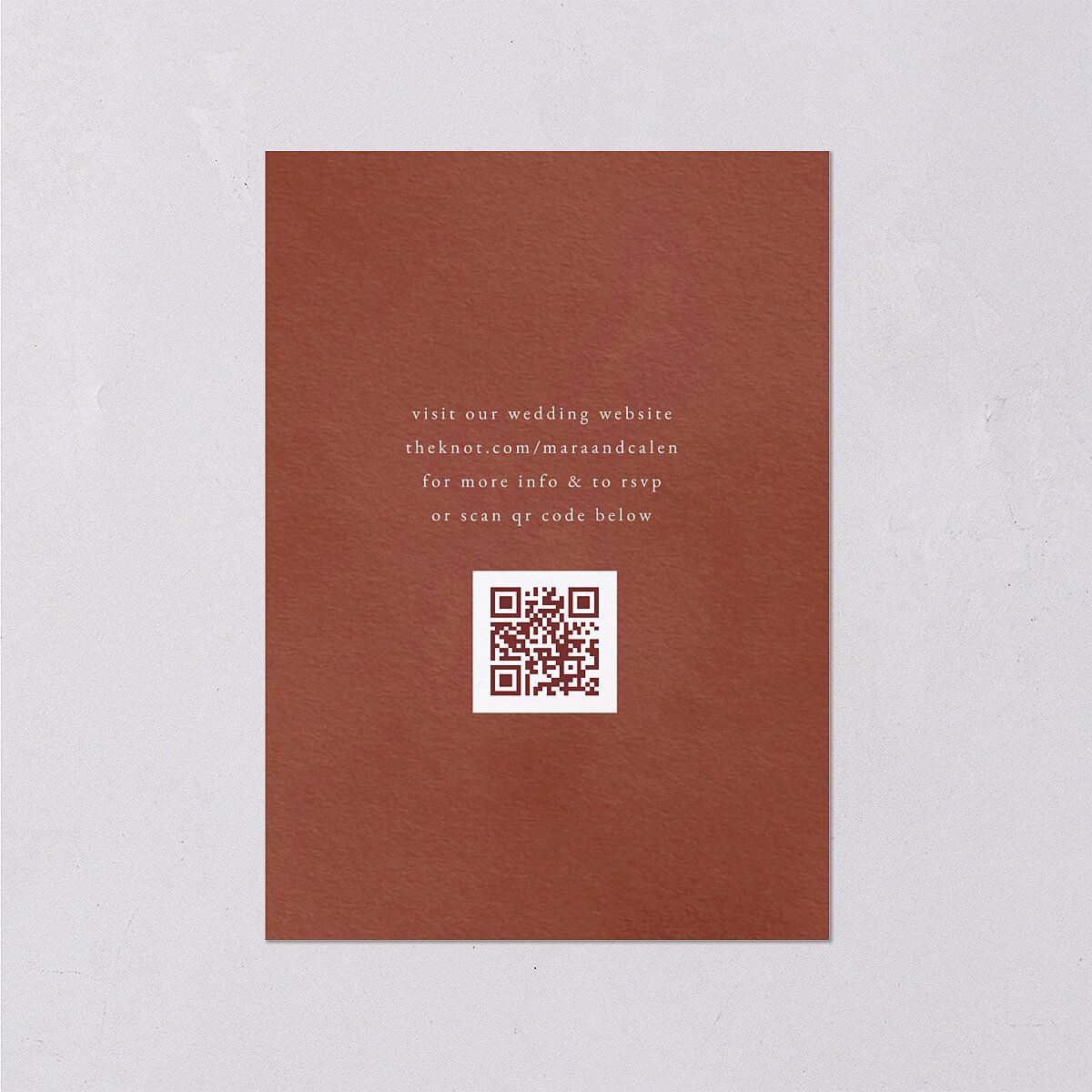 Romantic Vineyard Wedding Enclosure Cards Rust Signature Standard