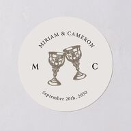 Romantic Fantasy Wedding Stickers Champagne Circle