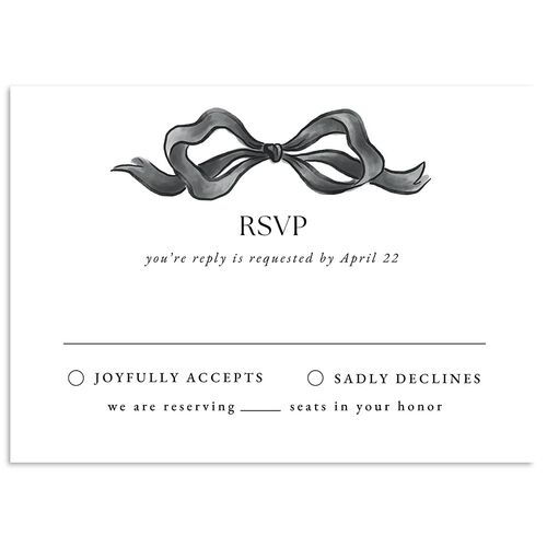 Vintage Bow Wedding Response Cards Licorice Signature Standard