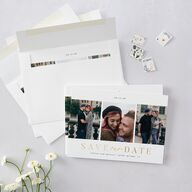 Moody Romance Save the Date Cards Gold Midnight Signature smooth Blank No Standard