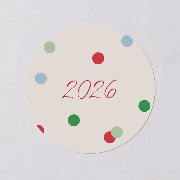 Instant Film Christmas Confetti Holiday Stickers Ivory Circle