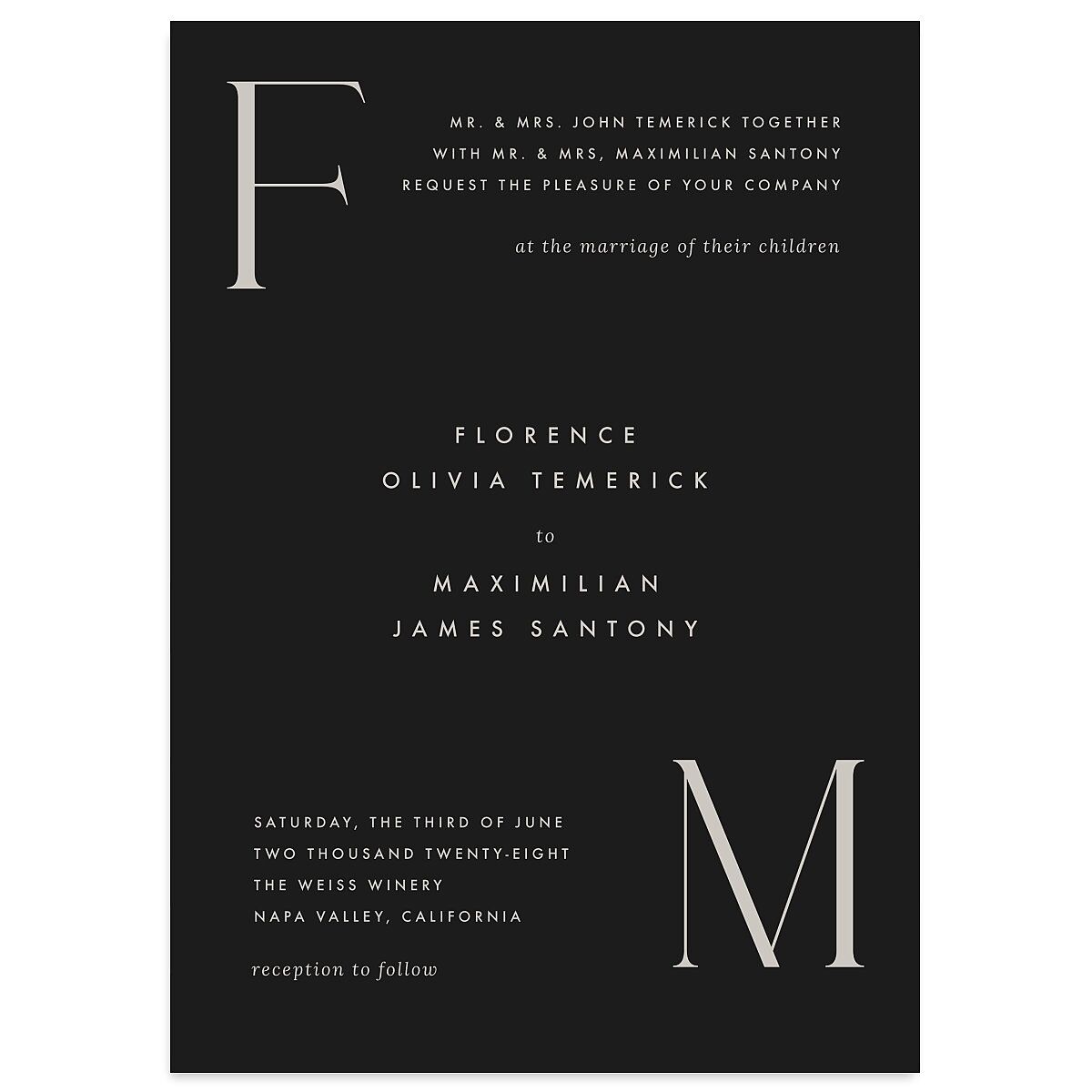 Modern Initials Wedding Invitations