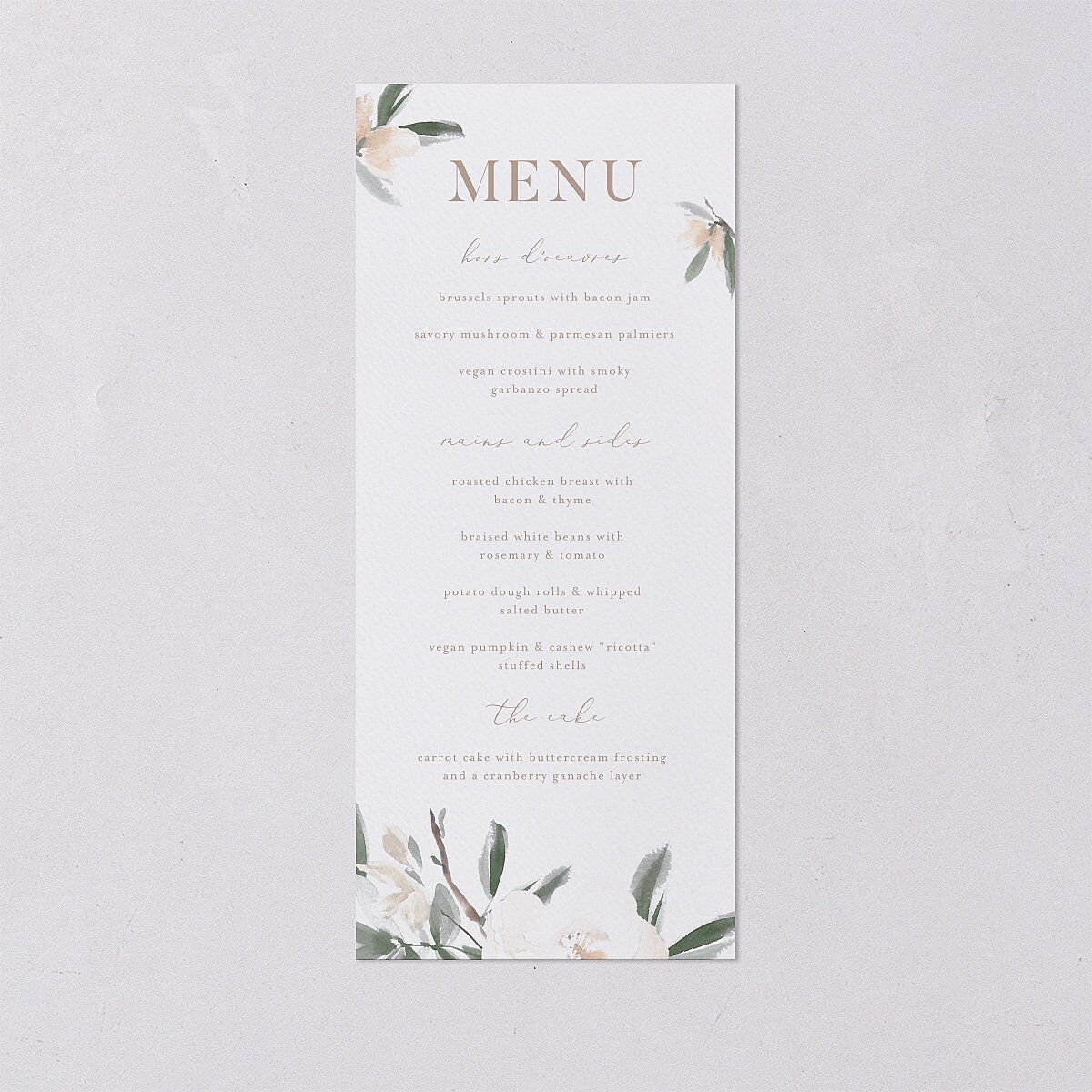 Elegant Garden Menus Thyme Signature