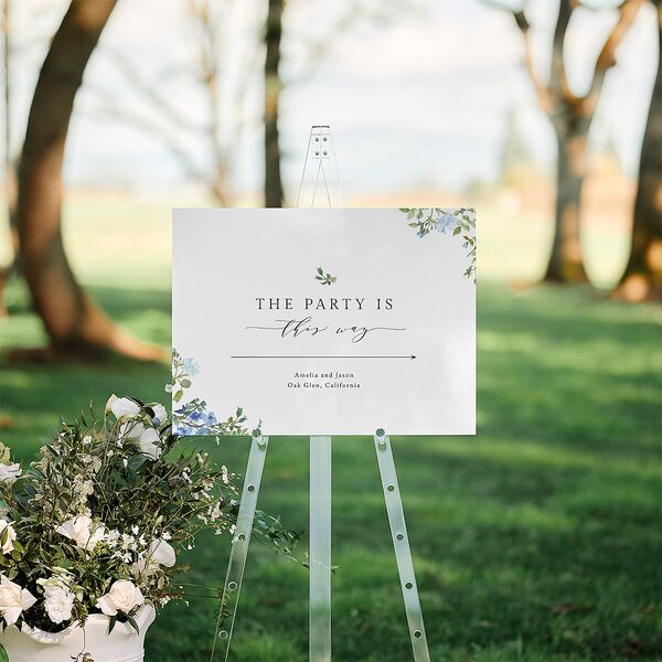 Minimal Floral Standard Direction Sign Medium Ocean Standard Indoor Foam Core M Direction