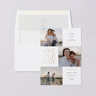 Windows Save The Date Cards Gold Pure White Signature smooth Blank No Standard