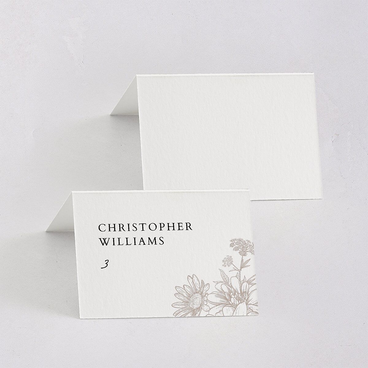 Rustic Botanical Frame Place Cards Pure White Signature