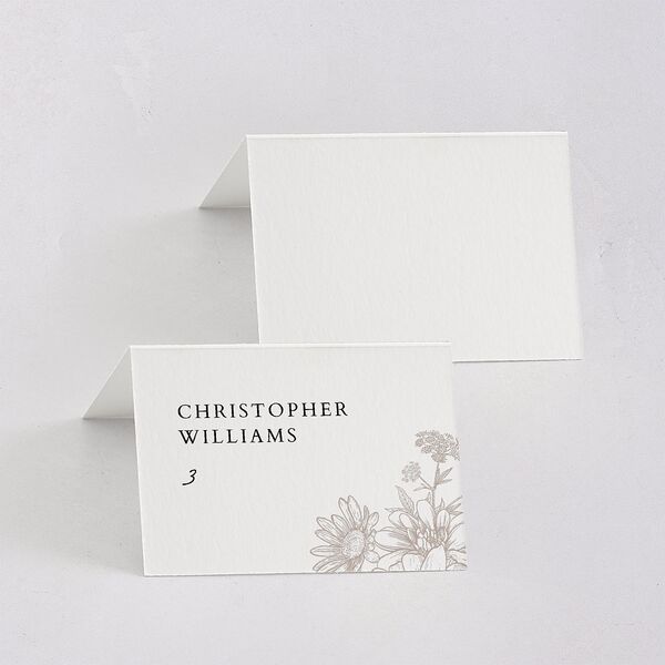 Rustic Botanical Frame Place Cards Pure White Signature