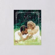 Glamorous Crown Monogram Crest Save the Date Petite Cards by Bridgerton Deep Lake Signature smooth Blank No Standard