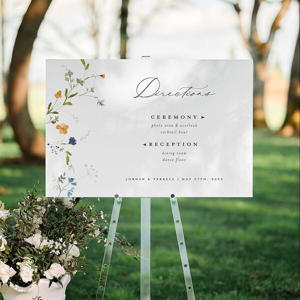Dainty Wildflowers Standard Direction Sign Large Sunflower Standard Indoor Foam Core L Direction
