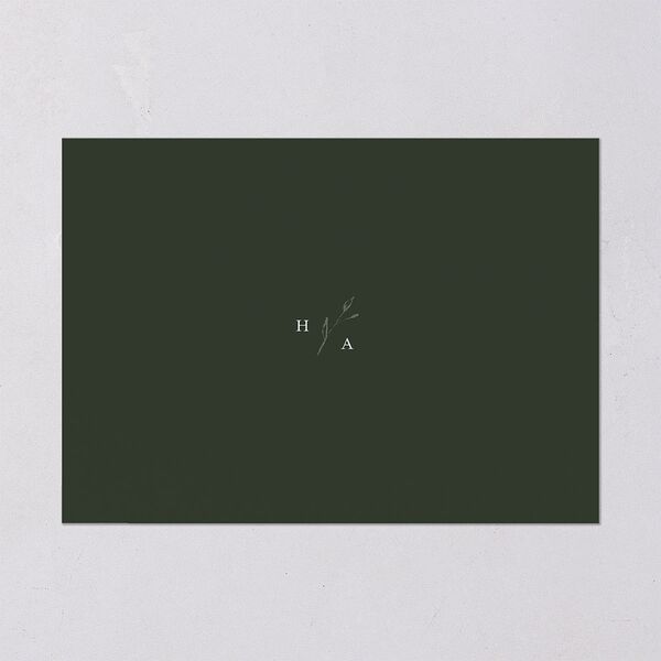 Shining Leaves Bridal Shower Invitations Dark Green Signature Blank