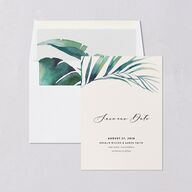 Palm and Protea Save The Date Cards Sky Signature smooth Blank No Standard