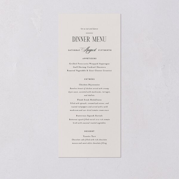 Cosmopolitan Menus Champagne Signature