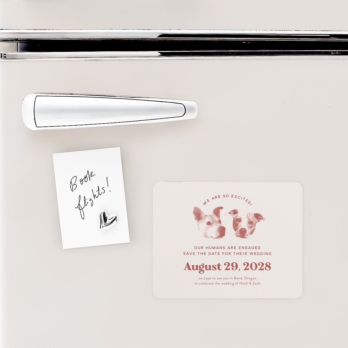 Custom Pet Portrait Save The Date Magnets Desert Rose Magnet Paper