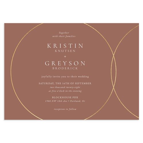 Minimal Rings Wedding Invitations Gold Desert Rose Signature Blank No Standard