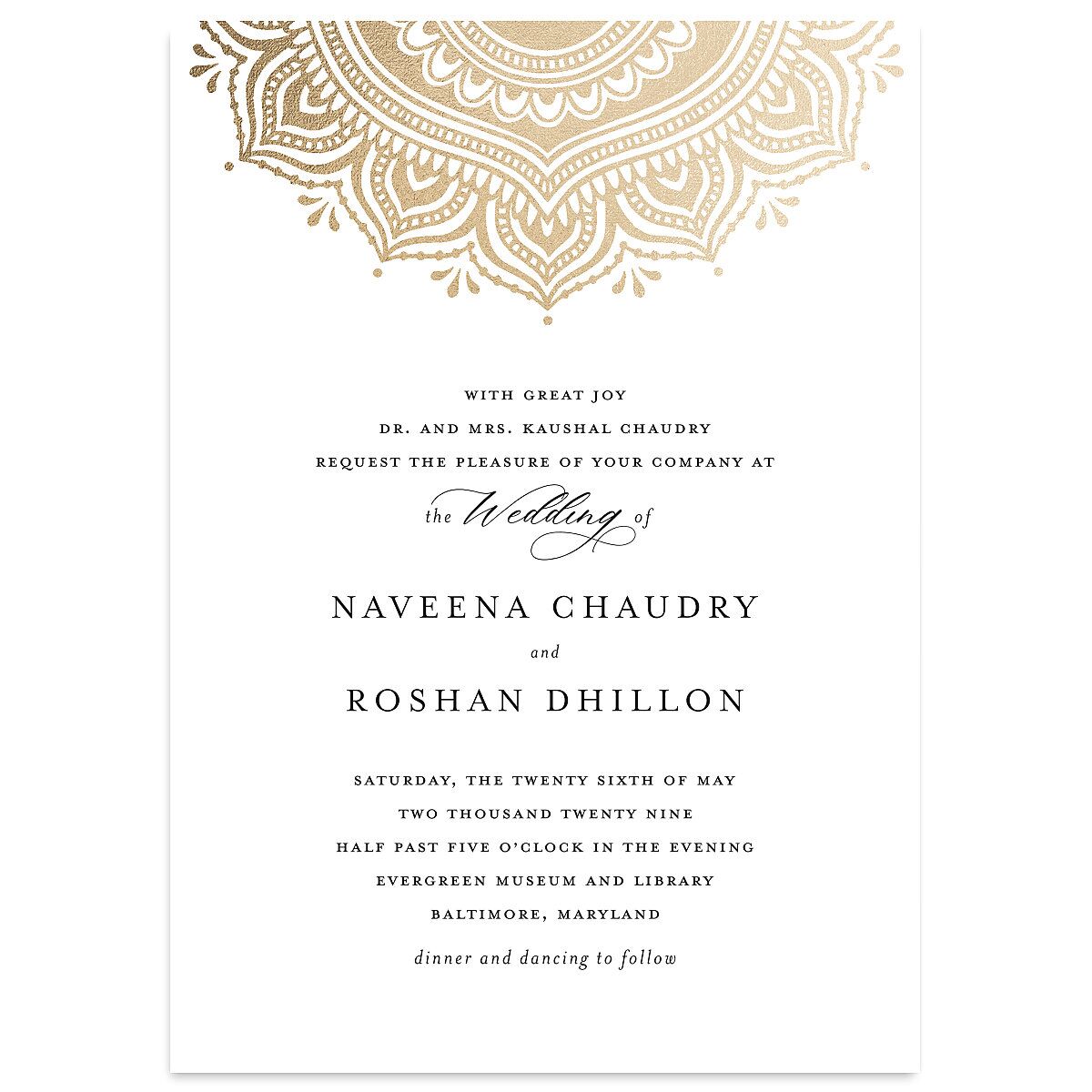 Gilded Adornment Wedding Invitations